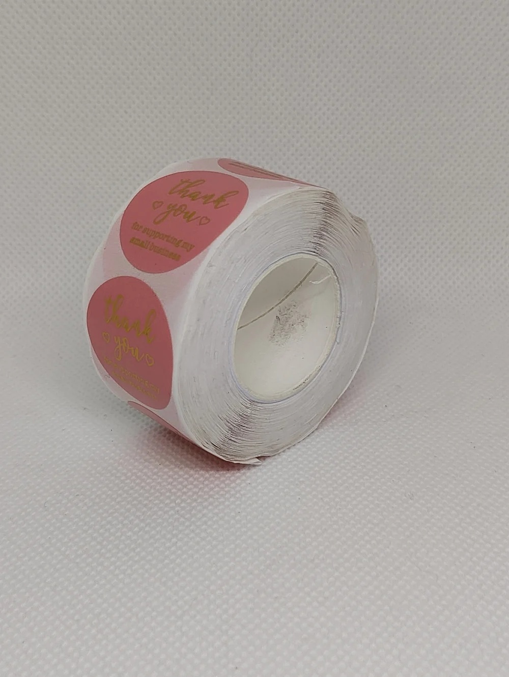 Source Unknown Pink Thank You Sticker Roll with Gold Text